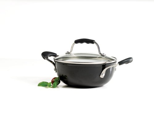 Denmark 1-1/2-Quart Covered Casserole with White Enamel Interior, Black