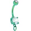 Green Anodized Titanium Zirconia Add on Charm Belly Ring