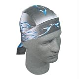 Zan Headgear Flydanna Headwrap , Color: Blue, Style: Tank Flame, Size: OSFA Z354