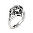 Marcasite Cut Out Heart Ring