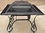 Oakland Living Victoria 33'' Square, Fire Pit with Grill Iron and Wrought Iron Black