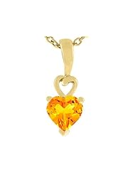 Tommaso Design (tm) Heart Shape Genuine Citrine Pendant