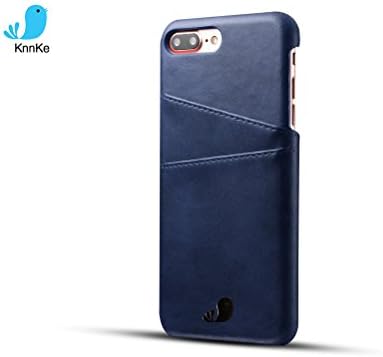 Knnek Vintage Synthetic Leather Wallet Case with 2 Card Holder Slots for iPhone 7 Plus, 5.5-Inch - Blue