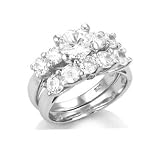 Sterling Silver Engagement 2 Set Rings