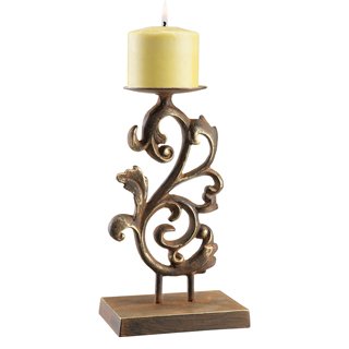 Swirling Vine Pillar Candleholder