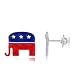 Sterling Silver  Red and Blue Enamel Republican Party Elephant Lapel Pin with Diamond Stars (0.02 cttw, I-J Color, I2 Clarity)