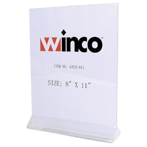 Acrylic Table Promotional Card Displayette - 8 X 11 by Winco