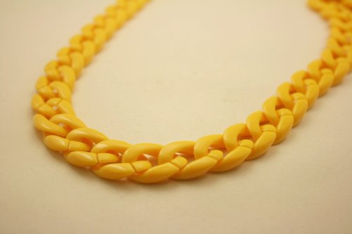 30 Inch yellow DIY Chunky Plastic Chain Link Jewelry Findings Craft (Flat) Picture
