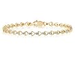 10K Yellow Gold Diamond Heart Bracelet