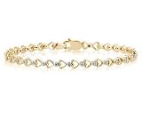 14K Yellow Gold Diamond Heart Bracelet