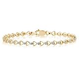 14K Yellow Gold Diamond Heart Bracelet