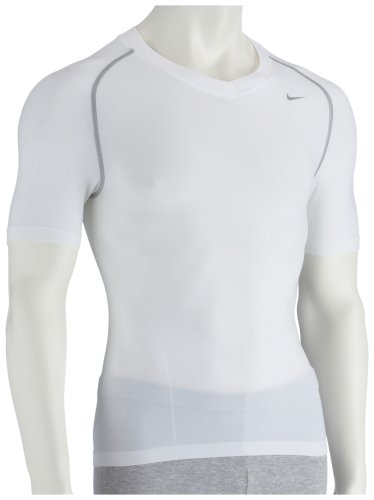 Nike Pro Vent Tight S/S V-neck White - Large 42/44