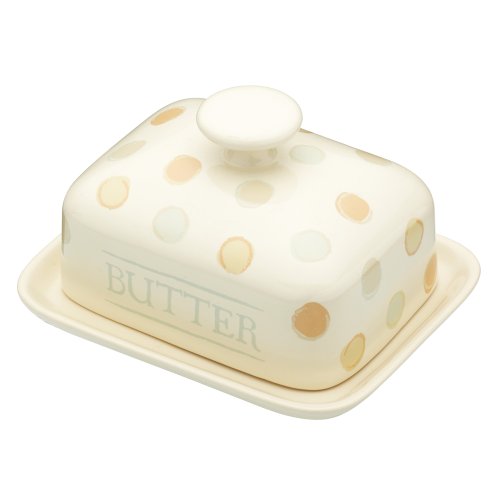 Kitchen Craft Classic Collection Ceramic Butter Dish with Lid, 18cm x 14cm x 10cm