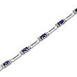 14K White Gold Sapphire and Diamond Bracelet
