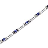 14K White Gold Sapphire and Diamond Bracelet