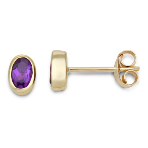 Miore Damen-Ohrstecker 9 Karat Gelbgold Amethyst MT056E Preisvergleich