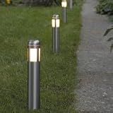 DIY-WORLD 9680100 Gartenbeleuchtungs Set 4tlg Edelstahl