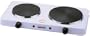 Designer Habitat Compact Portable Double Hotplate Tabletop Hob in White 2500W