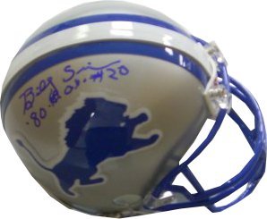 Billy Sims signed Detroit Lions Replica Mini Helmet 80 ROY