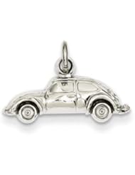 Polished Car Charm in 14 Karat White Gold