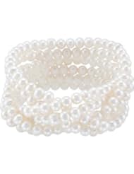 Freshwater Cultured Pearl Stretch Bracelet Sterling Silver 68607