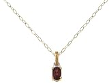 Image of 9ct Yellow and White Gold Ladies Garnet Birth Stone Pendant + 18
