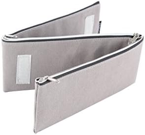 Bezzp Three Pocket Pencil Pouch Folding Pen Bag Light Grey