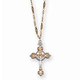 Two Tone Crucifix Necklace