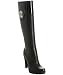 Christian Dior black leather logo detail tall boots