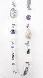 Marana Jewelry Long Wrap Around White Shell, Purple Jasper and Amethyst Gemstone Necklace