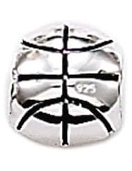 Genuine Zable (TM) Product. 925 Sterling Silver Basketball Charm. 100% Satisfaction Guaranteed.