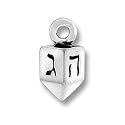 Sterling Silver Jewish Festive Hanukkah Dreidel 14mm (1)