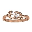 14K Rose Gold Diamond Love Knot Ring