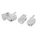 uxcell 4 Pcs 4 Pin RJ10 4P4C Connector Clear for Handset Cable
