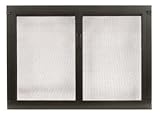 IMAGE OF Shaker Graphite Powder Coated Metal Iron Fireplace Double Door Protective Enclosure 38