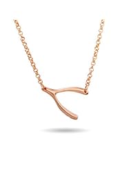 Rose Gold Vermeil Sideways Wishbone Necklace