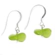 Anna Perrone Green Glass Earrings .925 Sterling Silver
