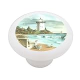 Beach Lighthouse Decorative High Gloss Ceramic Drawer Knob