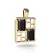 14K Yellow Gold Emerald-cut Genuine Black Onyx title=
