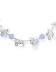SS 16in Blue Topaz/Crystal/Opalite/Amazonite/Cultured Pearl Necklace