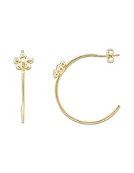Diamond Flower Earrings with Diamonds in 14K Yellow Gold