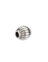 Round Fluted Charm in Silver for 3mm Charm Bracelets