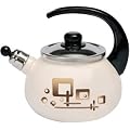 Whistling Stove Top Kettle, Non Toxic Enamel Coating,2.0L/beige-squares