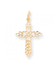 10k Yellow Gold Cross Charm - Religious Jewelry