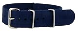 20mm Navy Blue - Nylon Nato Ballistic Military Watch Band Strap G-10