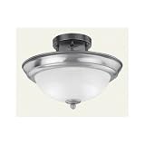 Review Livex Lighting  / Home-Basics-91 - 2 Light Semi Flush Mount Ceiling Lighting Fixture - Brushed Nickel - B1838