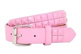 Kids 1 Snap On Punk Rock Pink Star Studded Leather Belt