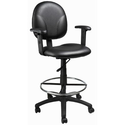 Boss Office Products B1691-BK Fabric Drafting Stool Office Chair