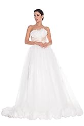 Strapless Applique Lace Chiffon Bodycon Dress/Wedding Dress  with a Chapel Train 