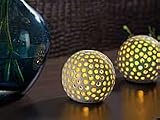 Lunartec Kabellose LED-Dekoleuchten aus Keramik im 2er-Set